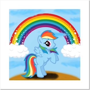 rainbow dash with a rainbow Posters and Art